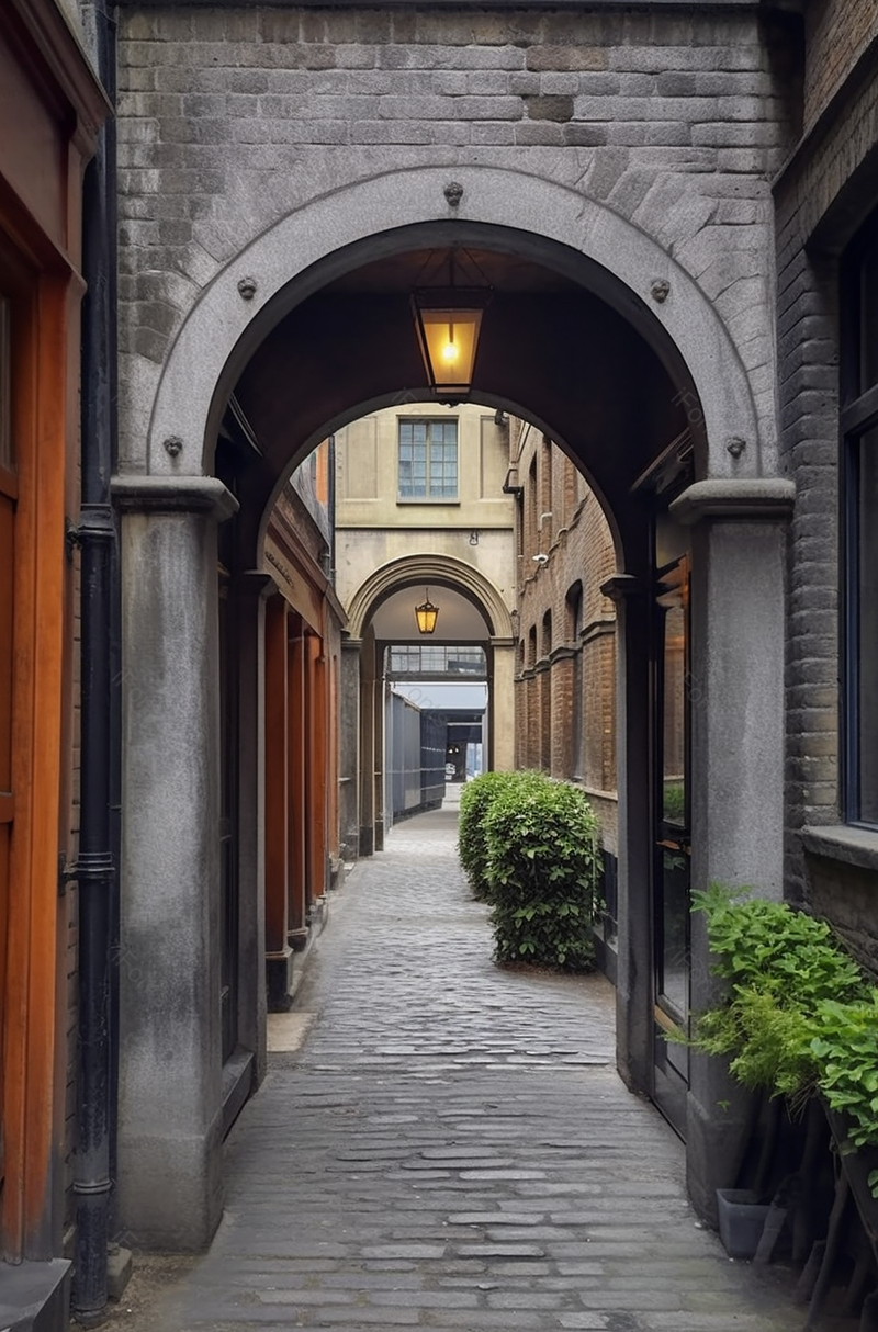 实拍灰色弄堂门庭老灯通道楼区小路场景,高清,摄影图,摄影图片,图片大全,摄影图免费下载